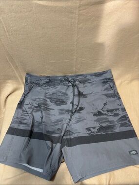 AFICO Men's Gray Patterned Swim Trunks Sz 40 NWT